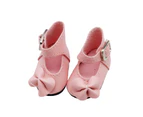 1 Pair Lovely Doll Shoes Buckle Design Colorful Bow Knot Girls Doll Shoes for Children Pink