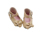 1 Pair Lovely Doll Shoes Buckle Design Colorful Bow Knot Girls Doll Shoes for Children Beige