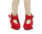 1 Pair Lovely Doll Shoes Buckle Design Colorful Bow Knot Girls Doll Shoes for Children Red
