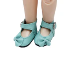 1 Pair Lovely Doll Shoes Buckle Design Colorful Bow Knot Girls Doll Shoes for Children Blue