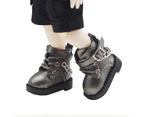 1 Pair Chain Decor Buckle DIY Doll Shoes Stylish Cute Doll Toy Boots Photograph Props  Silver
