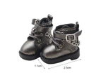 1 Pair Chain Decor Buckle DIY Doll Shoes Stylish Cute Doll Toy Boots Photograph Props  Silver