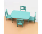 1 Set Dollhouse Toy High Simulation Children Cartoon Smooth Edge Mini Dining Table Toy for Boys Girls Green