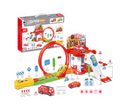 1 Set Assembled Car Playset 360 Rotation DIY Scenes Educational Toy Gliding Rail Car Toy Playset Parking Lot Toys Children Gift  A