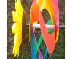 1 Set Windmill Vibrant Color Unique Shape Plastic Rainbow Flower String Pinwheel for Outdoor Multicolor