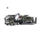 1/50 Scale Army Trailer Model Figure Educational Pull-back Function Army Trailer Missiles Vehicle Model Toy for Student B