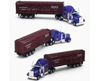 1:65 Alloy Truck Model Realistic Simulated Detailed American Super Long Transport Truck Model for Adults D