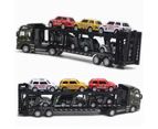 1:48 Alloy Car Exquisite Workmanship Wear-resistant Stylish Car Carrier Series Model for Boy Army Green