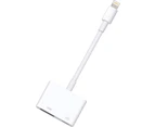 Digital AV Adapter Lightning To HDMI Adapter 1080P with Lightning Charging Port compatible with Select IPhone (White)