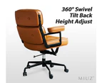 MIUZ Executive Chair PU Leather Office Chair Lounge Chair Reception Chair Adjustable - Brown