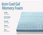 Single Size Comfeezzz Memory Foam Mattress Topper Mattress Toppers COOL GEL Bed Protector 8CM 7-Zone