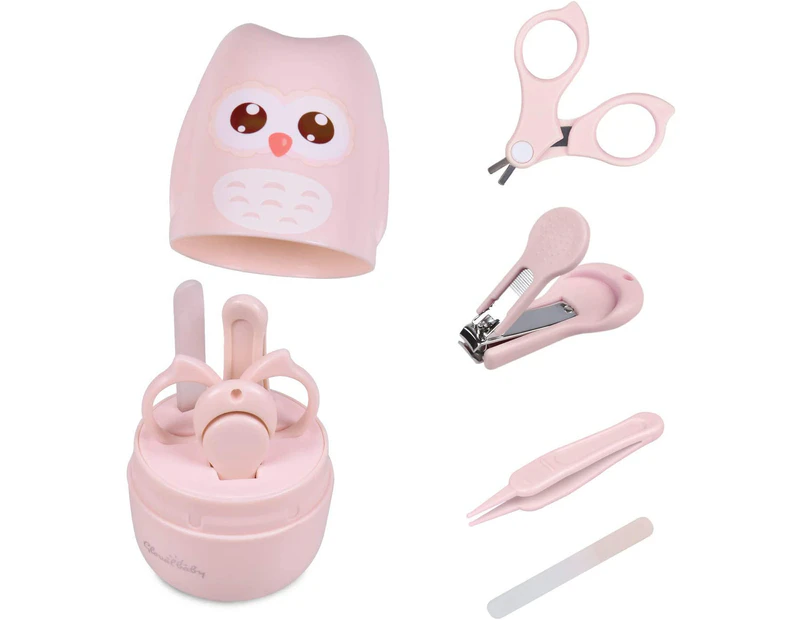 Baby Nail Kit, Baby Manicure Kit and Pedicure Kit with Cute Owl Shape Case. Baby Nail Clipper, Scissor, Baby Nail File & Tweezer