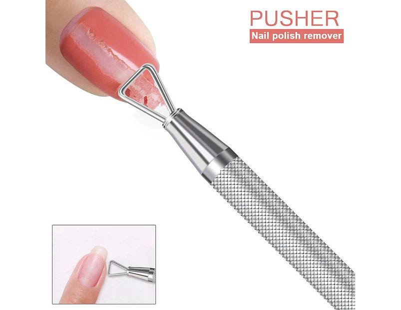 Cuticle Pusher - Stainless Steel Triangle Cuticle Nail Pusher Peeler Scraper Remove Gel Nail Polish, Cuticle Remover Manicure Tools for Fingernail Toenail