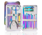 Manicure Set Nail Clippers Set Pedicure 18 Pieces Stainless Steel Manicure Kit Professional Grooming Care Tools Nose Hair Scissors Nail File