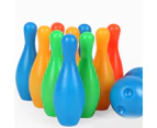 12Pcs/Set Kids Solid Color Pins Balls Bowling Game Indoor Sport Development Toy