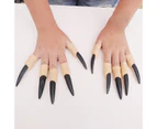 10Pcs Cosplay Fake Nails Realistic Funny Terrible Horror No Odors Decorative Portable Kids Witch Decorations Halloween Props for Festival Black