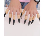 10Pcs Cosplay Fake Nails Realistic Funny Terrible Horror No Odors Decorative Portable Kids Witch Decorations Halloween Props for Festival Black
