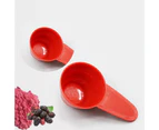 2Pcs High Toughness Coffee Scoop Widely Use Plastic Compact  Scale Design Measuring Spoon for Household Red