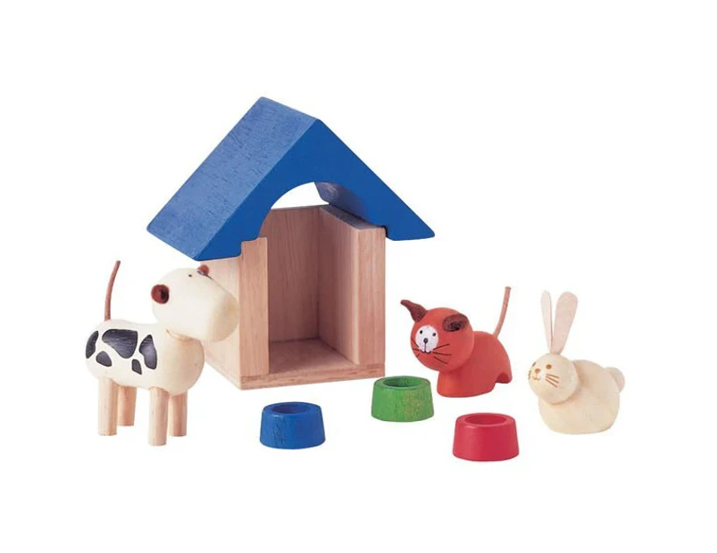 PlanToys Dolls House Family Pets & Pet Accessories Set