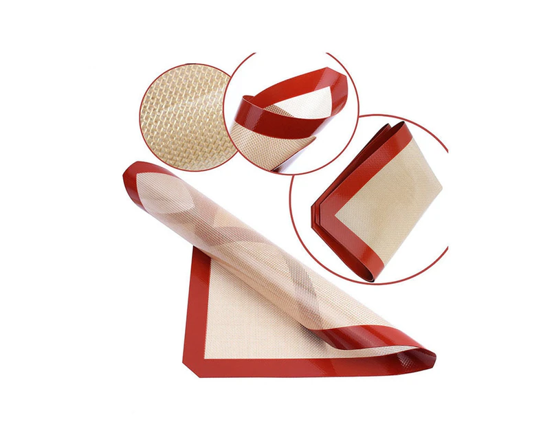 Sunshine Silicone Dough Rolling Mat Baking Mat Pastry Clay Pad Sheet Liner Non-Stick Dish - Red Ba-cq1609