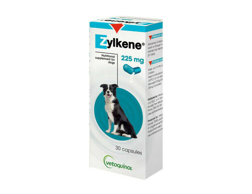 Zylkene Nutritional, Calming & Stress Supplement - 30 Capsules Medium 225mg