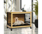 Pawz Wooden Wire Dog Kennel Side End Table Steel Puppy Crate Indoor Pet House XL