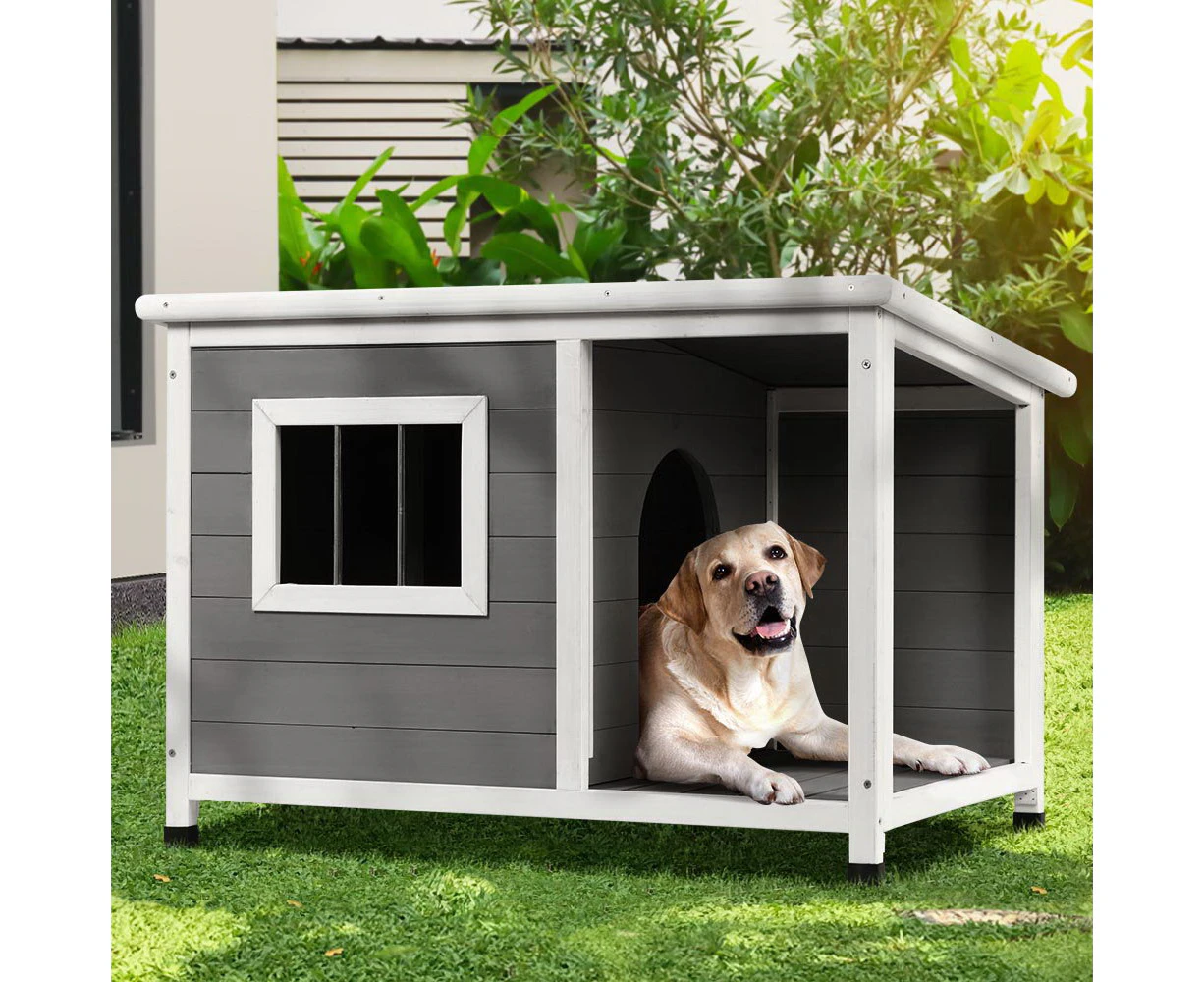 i.Pet Dog Kennel House Large Wooden Outdoor Pet Kennels Indoor Puppy Cabin Log