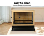 Pawz Wooden Wire Dog Kennel Side End Table Steel Puppy Crate Indoor Pet House L