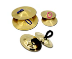1Pair Brass Finger Cymbals Musical Percussion Instrument Kids Toy Dancing Props 15cm