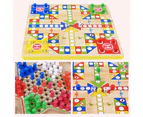 2 in 1 Double-Faced Wooden Chinese Checkers Flying Ludo Board Set Kid Family Toy Board Toy