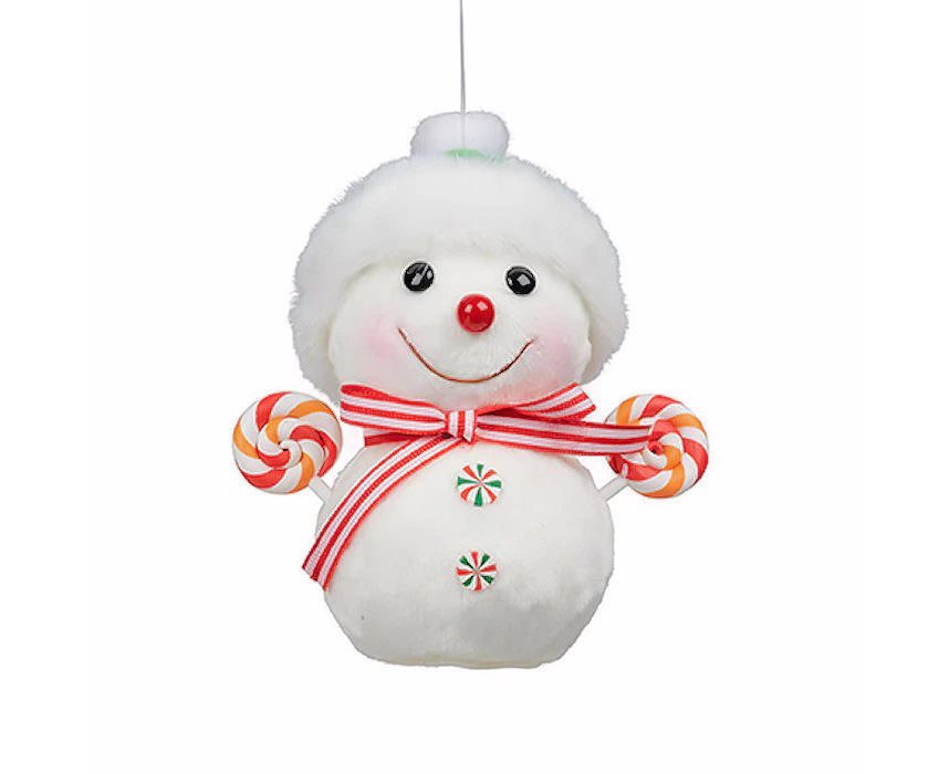 Candy Red Hanging Snowman 14cm