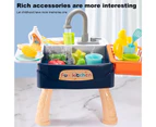 28Pcs/Set Kids Mini Dishwasher Simulated Drain Plastic Play House Kitchen Electric Toy for Children Blue