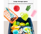 28Pcs/Set Kids Mini Dishwasher Simulated Drain Plastic Play House Kitchen Electric Toy for Children Blue