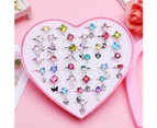 36Pcs Girls Rhinestone Faux Pearl Adjustable Finger Ring Jewelry Birthday Gift Faux Pearl#