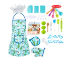 36Pcs/Set Baking Toy Set Imagination Ability Practical Ability Kitchen Toy Dress Up Role Play Baking Toy Set for Girl Blue