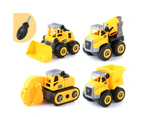 4Pcs Hands-on Ability Plastic Cement DIY Detachable Engineering Vehicle Police Car for Children B