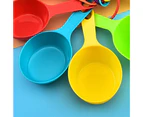 12Pcs Eco-friendly Measuring Spoons Sturdy Construction Plastic Flour Measuring Cup Spoon Set for Home Mix Color