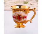 Wine Glass Creative Retro Design Zinc Alloy Exquisite Practical Drinking Cup for Party Golden + Red