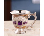 Wine Glass Creative Retro Design Zinc Alloy Exquisite Practical Drinking Cup for Party Silver+Purple