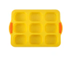 9 Grids Non-stick Bread Baking Tray Anti-deformation Silicone Fashion Bakeware Bread Baking Mold for Indoor Yellow