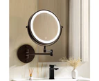 Embellir Extendable Makeup Mirror 10X Magnifying Double-Sided Bathroom Brown