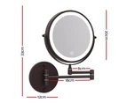 Embellir Extendable Makeup Mirror 10X Magnifying Double-Sided Bathroom Brown