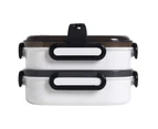 600/1200ml Lunch Boxes Separated Insulated Stainless Steel Household Kitchen Fridge Food Container for Home White Double Tier