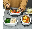 600/1200ml Lunch Boxes Separated Insulated Stainless Steel Household Kitchen Fridge Food Container for Home White Double Tier
