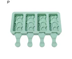 4 Cavities Silicone Mold Compartment DIY Geometric Texture Non-stick Summer Ice Cream Mold Household Supplies  P One Size