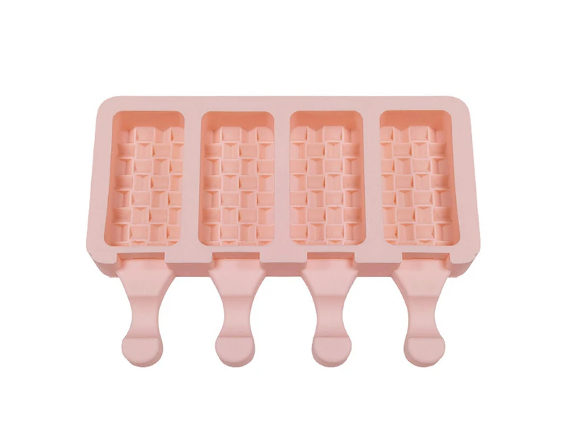 4 Cavities Silicone Mold Compartment DIY Geometric Texture Non-stick Summer Ice Cream Mold Household Supplies  E One Size