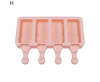 4 Cavities Silicone Mold Compartment DIY Geometric Texture Non-stick Summer Ice Cream Mold Household Supplies  H One Size