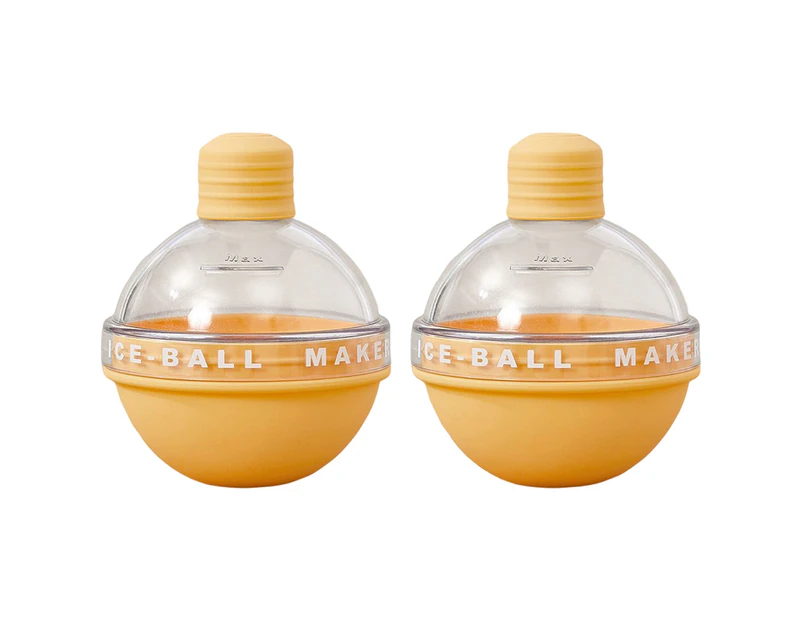 2Pcs Ice Cube Mold Reusable DIY Creative Light Bulb Shape Ice Ball Maker Household Supplies  Yellow