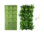 18 Pockets Garden Hanging Planter Pots Vertical Wall Grow Bag Container-Green