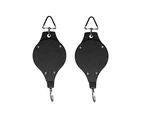 2Pcs Retractable Plant Hanging Pulley Hook Hanger for Flowers Pot Bird Cage-Black